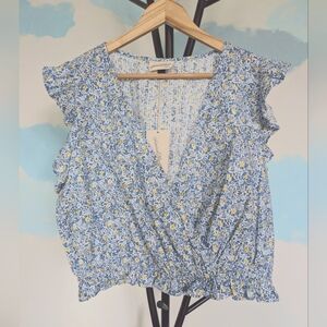 NWT Universal Thread Floral Faux Wrap Blouse - Size XXL